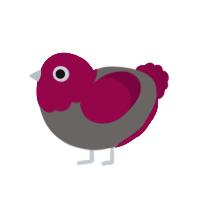 Demoman WIP, a grey and maroon chicken with a head pattern