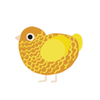 Candy corn, a orange and yellow chicken with a lace pattern