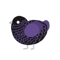 Goff, a sable and overcast chicken with a lace pattern