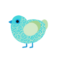 (unnamed), a aqua and gluppy chicken with a double-lace pattern