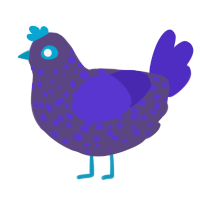 mad trigger blue, a overcast and indigo chicken with a speckle pattern