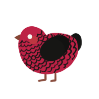 Dress, a crimson and black chicken with a lace pattern