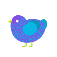 (unnamed), a blurple and cerulean chicken with a double-lace pattern