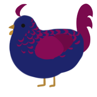 Nix, a navy and wine chicken with a half-lace pattern