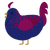 Nix, a navy and wine chicken with a half-lace pattern