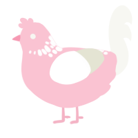 (unnamed), a rose and white chicken with a neck-speckle pattern