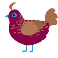 Royal Red, a maroon and brown chicken with a half-lace pattern