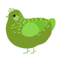 (unnamed), a chartreuse and grass chicken with a half-lace pattern