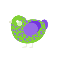 (unnamed), a grass and blurple chicken with a speckle pattern