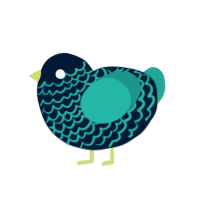 The Warden, a tumblr and turquoise chicken with a lace pattern