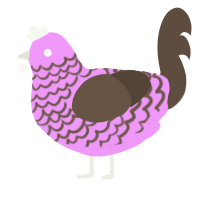 radioactive berry, a lavender and bark chicken with a lace pattern