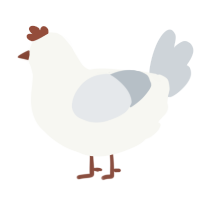 PROJECT, a white and mist chicken