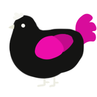 (unnamed), a black and fuchsia chicken