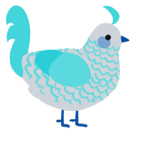 (unnamed), a mist and aqua chicken with a lace pattern