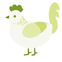 Leek, a white and lemon chicken with a neck-speckle pattern