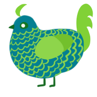 close, a sea and grass chicken with a lace pattern