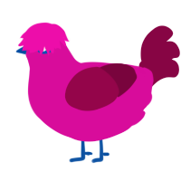 (unnamed), a fuchsia and maroon chicken