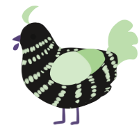 (unnamed), a sable and gluppy chicken with a bar pattern