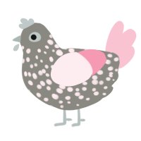 (unnamed), a ash and rose chicken with a speckle pattern