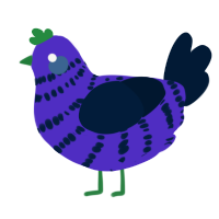 Rainy Day, a indigo and tumblr chicken with a bar pattern