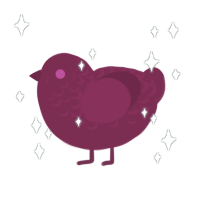 Cherry, a maroon chicken with a half-lace pattern