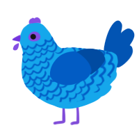 (unnamed), a sky and ultramarine chicken with a lace pattern