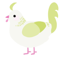 Spring, a white and lemon chicken with a neck-band pattern