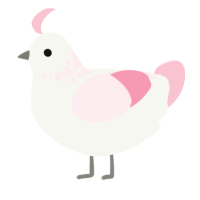 White Rabbit, a white and rose chicken with a neck-speckle pattern