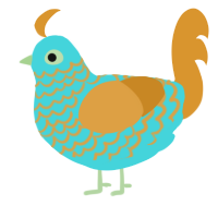 pool party, a aqua and orange chicken with a lace pattern