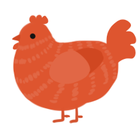 Vermilion, a vermilion chicken with a bar pattern