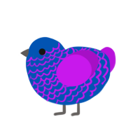 (unnamed), a ultramarine and amethyst chicken with a lace pattern