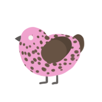 (unnamed), a pink and bark chicken with a speckle pattern