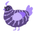 Mirth, a overcast and lilac chicken with a bar pattern