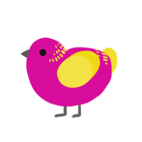 (unnamed), a fuchsia and yellow chicken with a neck-band pattern