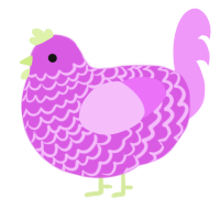 (unnamed), a orchid and lavender chicken with a lace pattern