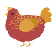 (unnamed), a red and orange chicken with a half-lace pattern