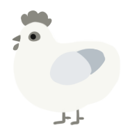 A white and mist chicken