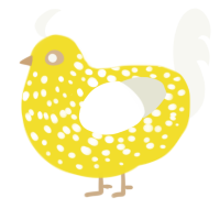 (unnamed), a yellow and white chicken with a speckle pattern