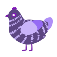 Anteros, a overcast and lilac chicken with a bar pattern