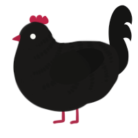 A sable and black chicken with a half-bar pattern