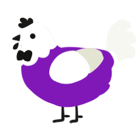 Forecast, a violet and ash chicken with a head pattern