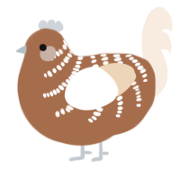 (unnamed), a brown and cream chicken with a half-bar pattern