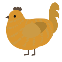 (unnamed), a orange and gold chicken with a bar pattern