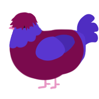 (unnamed), a wine and indigo chicken with a head pattern