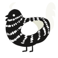 (unnamed), a sable and white chicken with a bar pattern