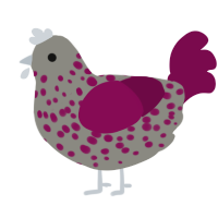 (unnamed), a ash and wine chicken with a speckle pattern