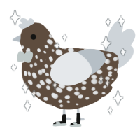 Everest, a bark and mist chicken with a speckle pattern