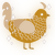 Cyrus, a ochre and beige chicken with a lace pattern