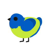 Safety Vest, a lime and ultramarine chicken with a head pattern