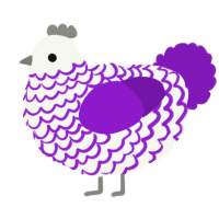 (unnamed), a white and violet chicken with a lace pattern